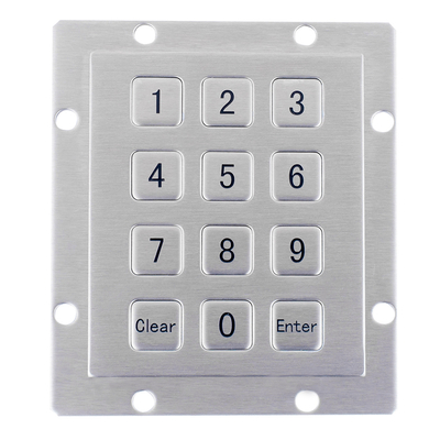 China hole mounting numeric industrial metal keypad with 12 keys for kiosk matrix keypad supplier